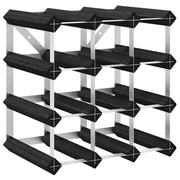 Portavini da 12 Bottiglie Nero in Legno Massello di Pino CFW3020457