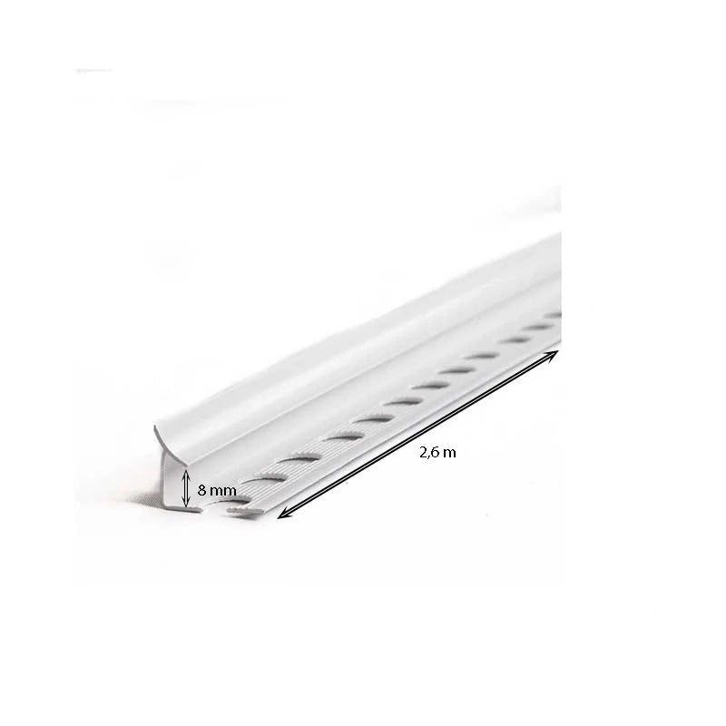 Sguscetta in plastica barra da 2,6 metri bianca : Modello - H10MM BIANCO
