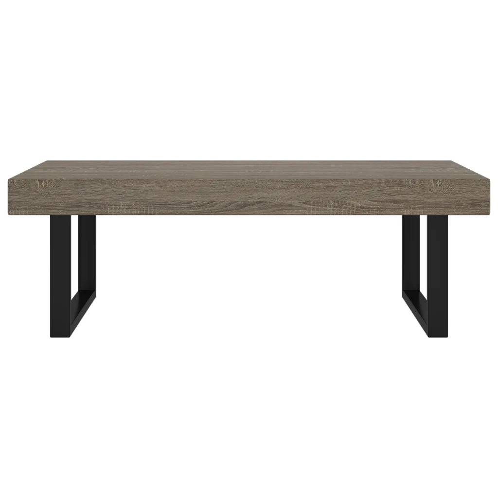 Tavolino da Salotto Grigio e Nero 120x60x40 cm in MDF e Ferro 286104