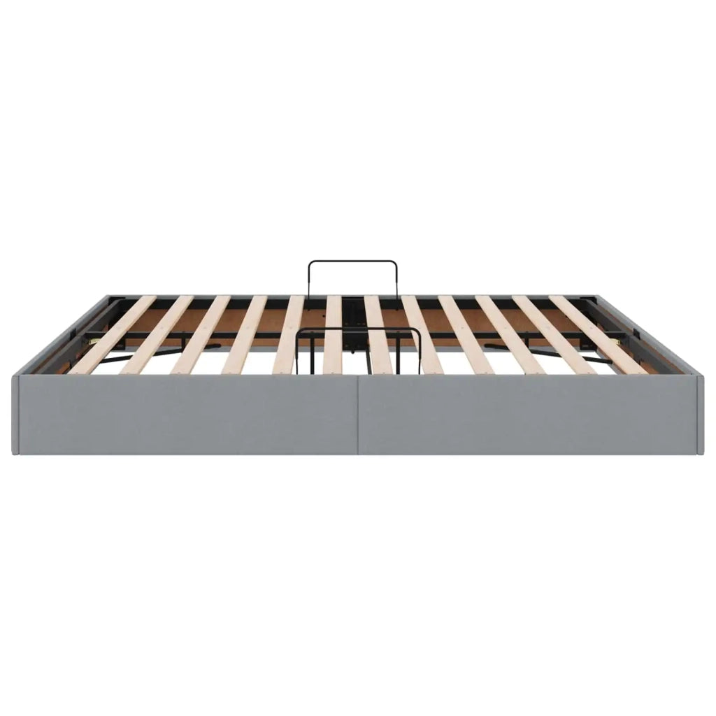Letto ottomano Grigio chiaro 200 x 200 cm Tessuto 3442844