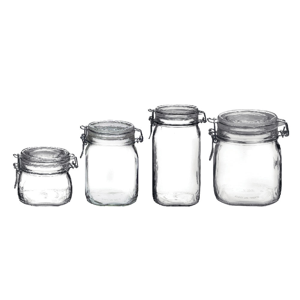 VASO ERMETICO IN VETRO PER ALIMENTI 'FIDO' 1000 ml- 6 pezzi  - BORMIOLI
