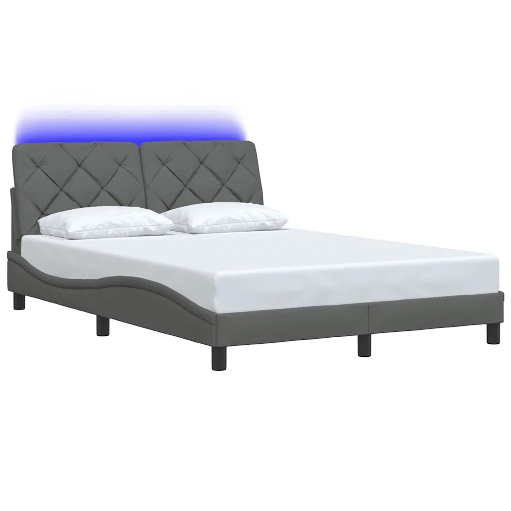 vidaXL Giroletto con LED senza Materasso 140x200 cm Tessuto