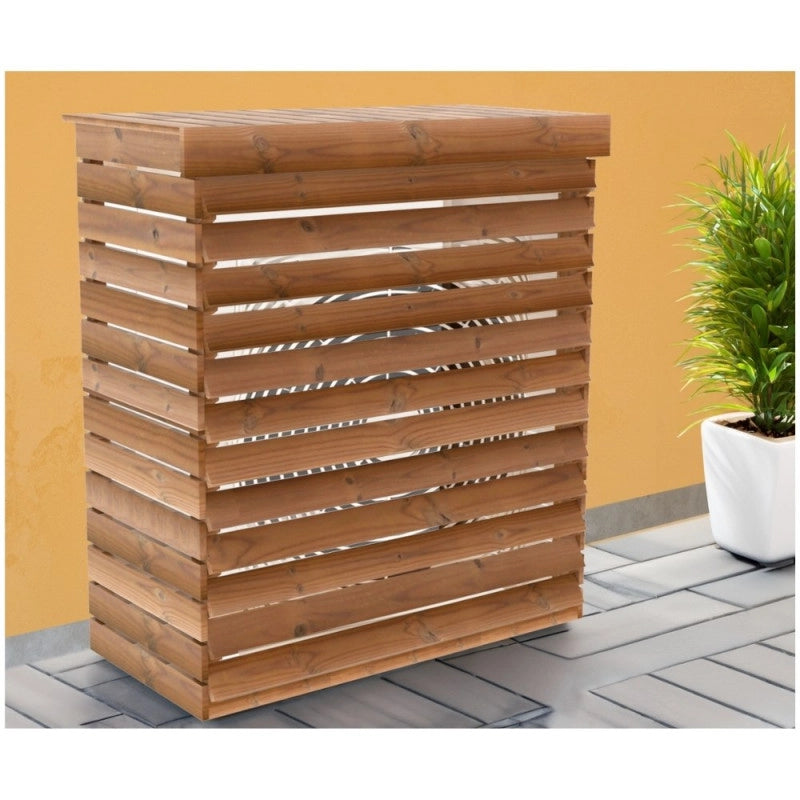 Copertura copri condizionatore XL 132x58x147 cm – Abete termotrattato con lamelle fisse – Uso esterno parete – CC1306XLVF Foresta