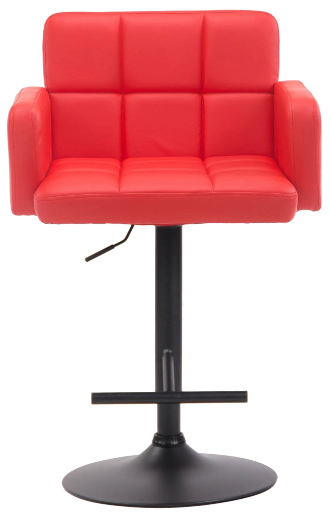 Sgabello Los Angeles in similpelle rosso,nero