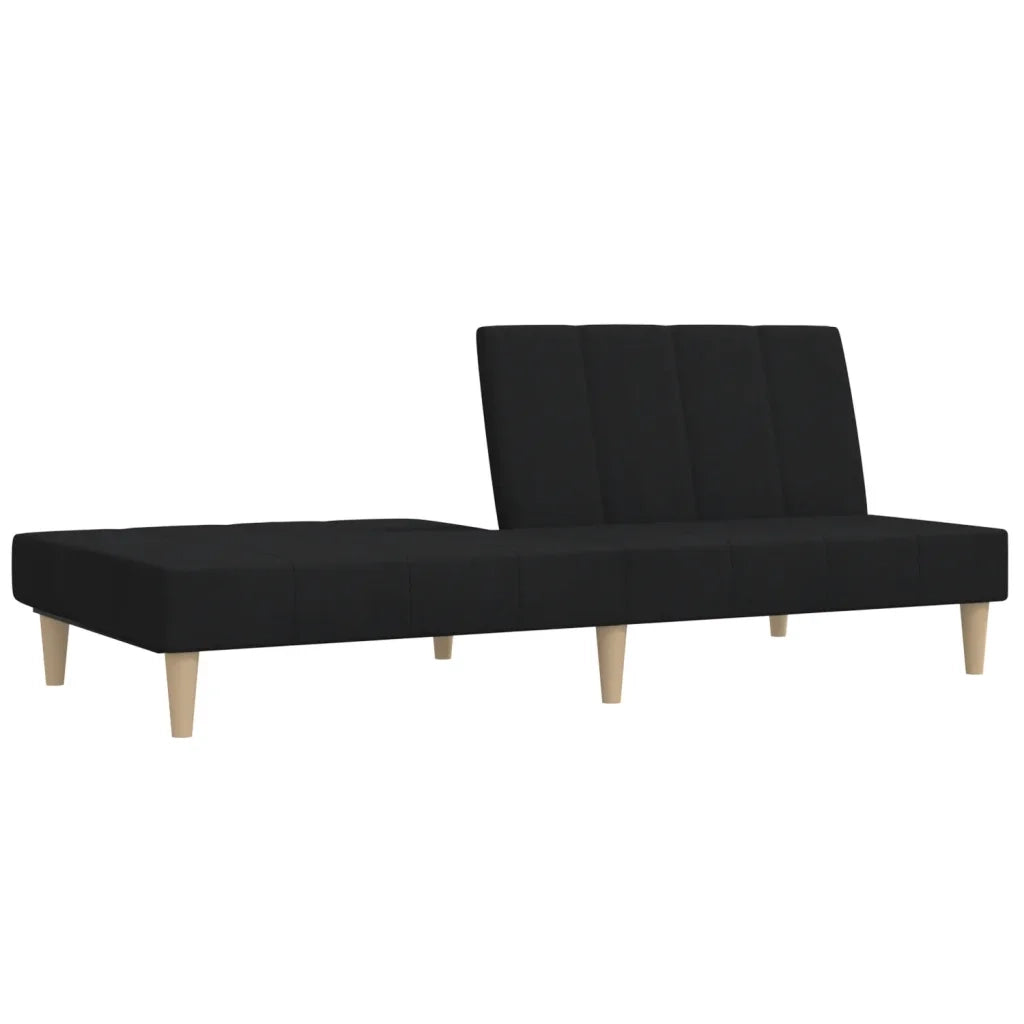 Divano Letto a 2 Posti Nero in Tessuto 375867