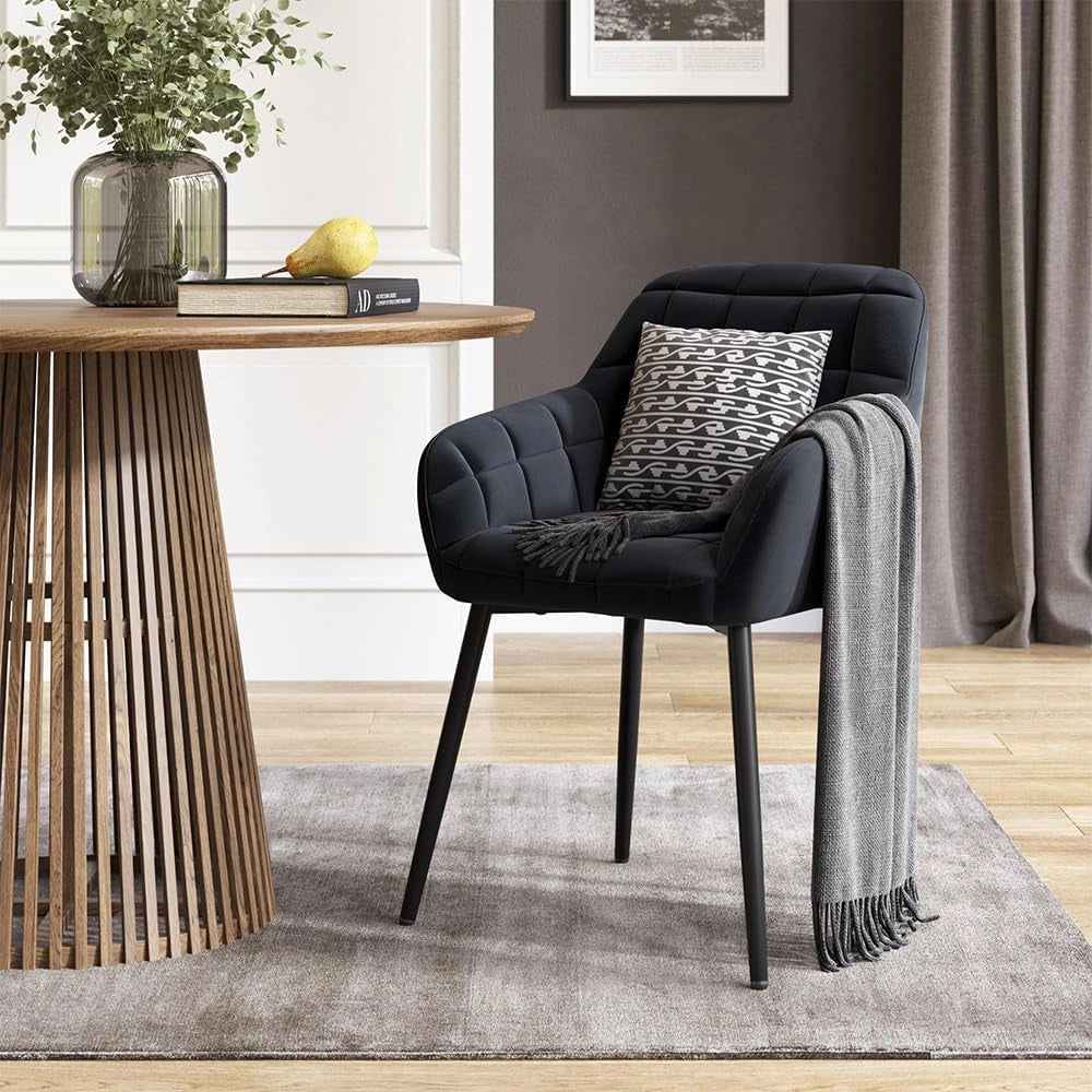 sedie Relio, Nero, 53.5 x 55.5 cm, con piedini antiscivolo e superficie facile da pulire