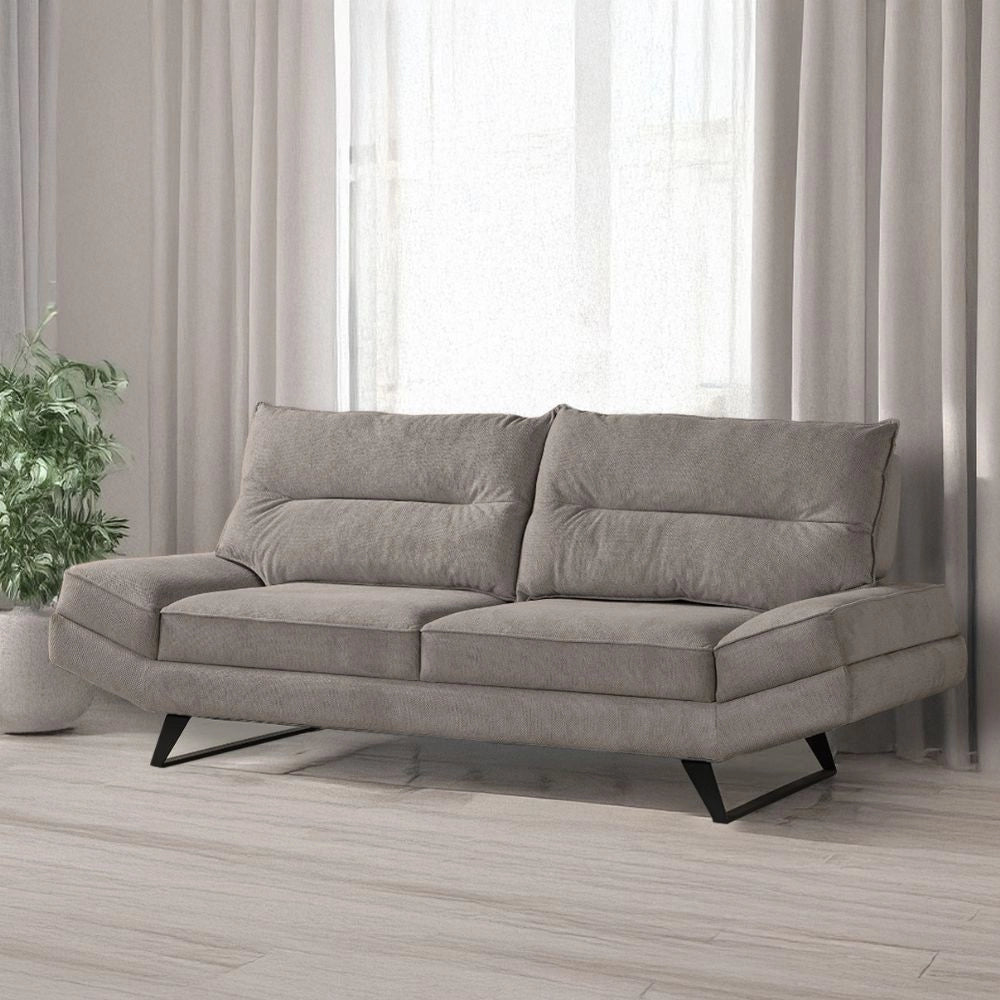 Divano contenitore Lena 3 posti con schienali basculanti in tessuto microfibra Caddy 620 tortora