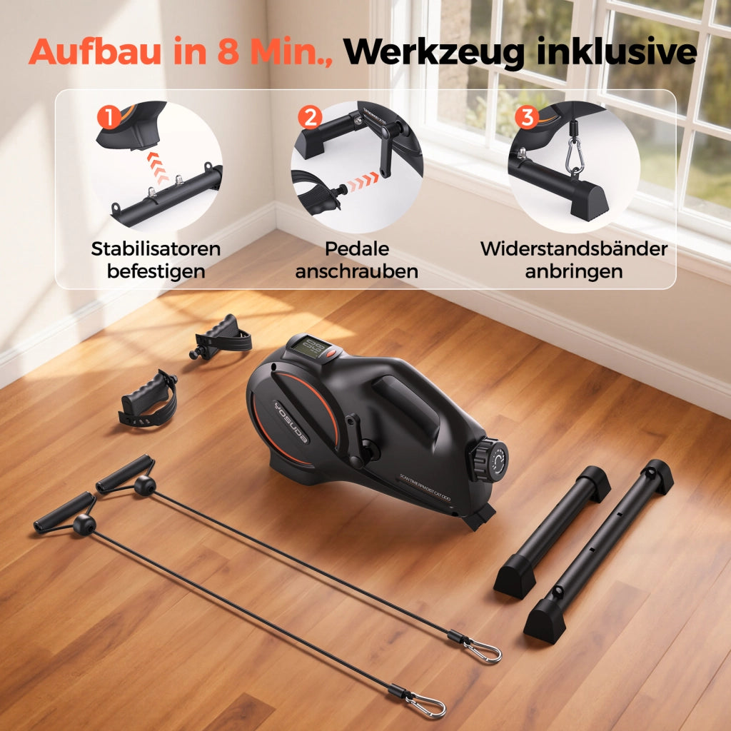 Pedaltrainer per Esercizi a Casa ¨C zephmum ¨C con Bande di Resistenza e Tappetino