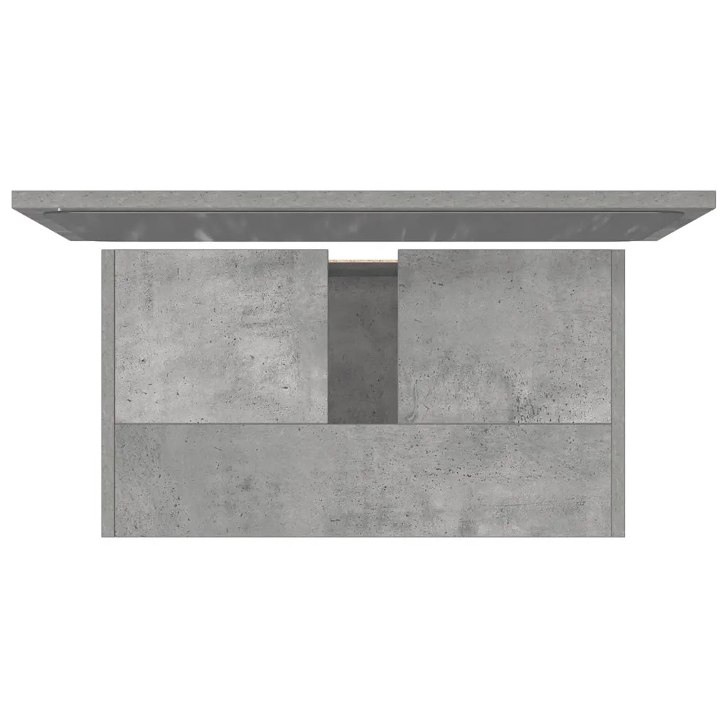 Set Mobili da Bagno | Armadio da bagno 2 pz Grigio Cemento in Legno Multistrato