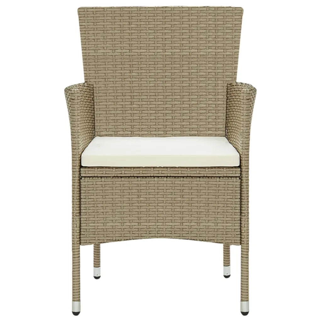 Sedie da Pranzo per Giardino 4 pz in Polyrattan Beige 310564