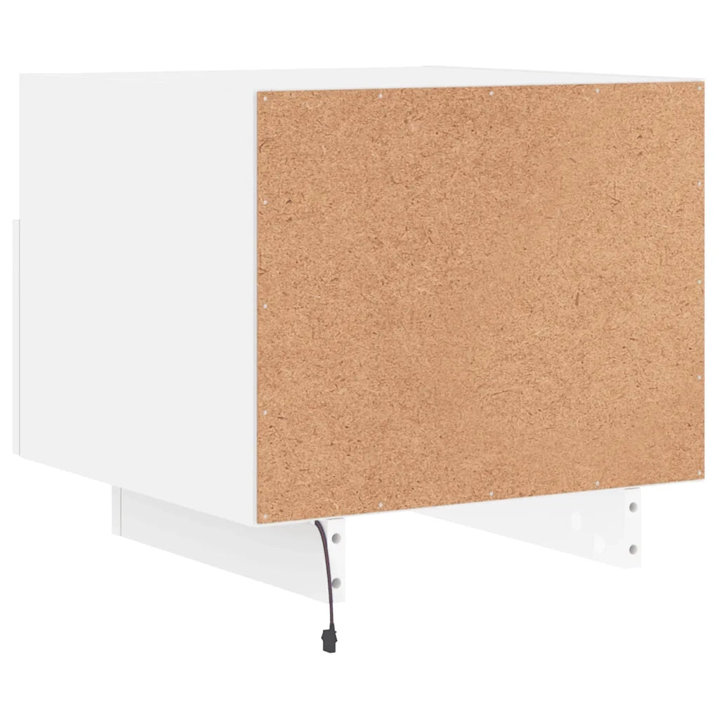 Comodino | Armadio da Notte | Mobiletto da notte con Luci LED Bianco 40x39x37 cm