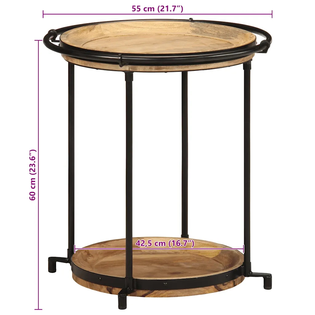 Tavolino da Salotto Ø55x60 cm in Legno Massello di Mango 4013511