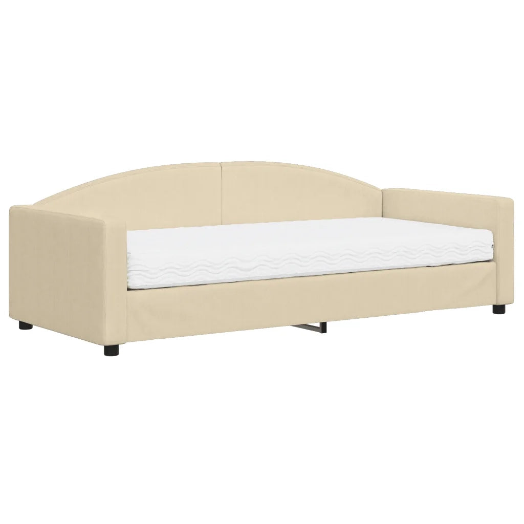Divano Letto con Materasso Crema 90x200 cm in Tessuto 3197174