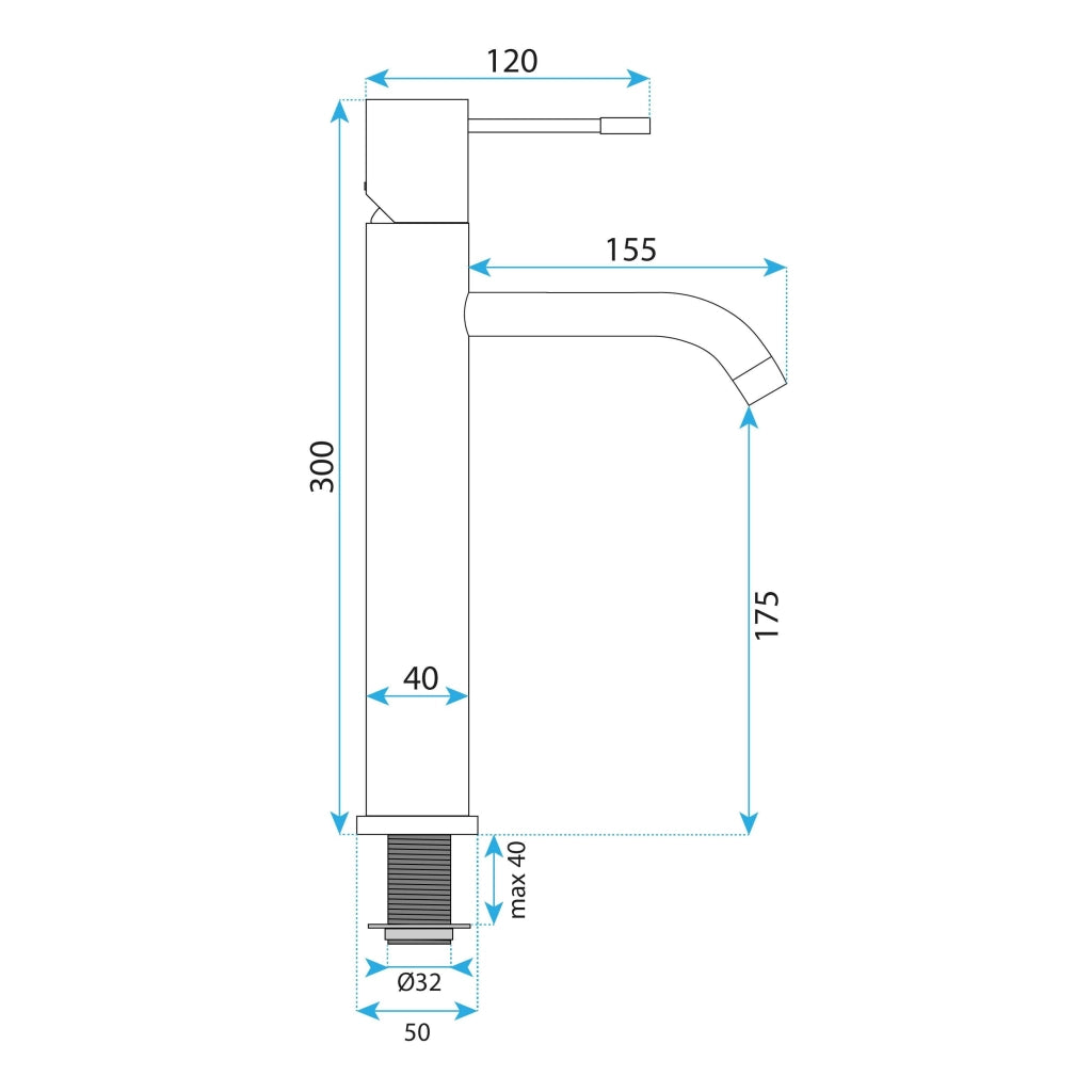 Rubinetto Da Lavabo Rea Lungo Diamond Gold High