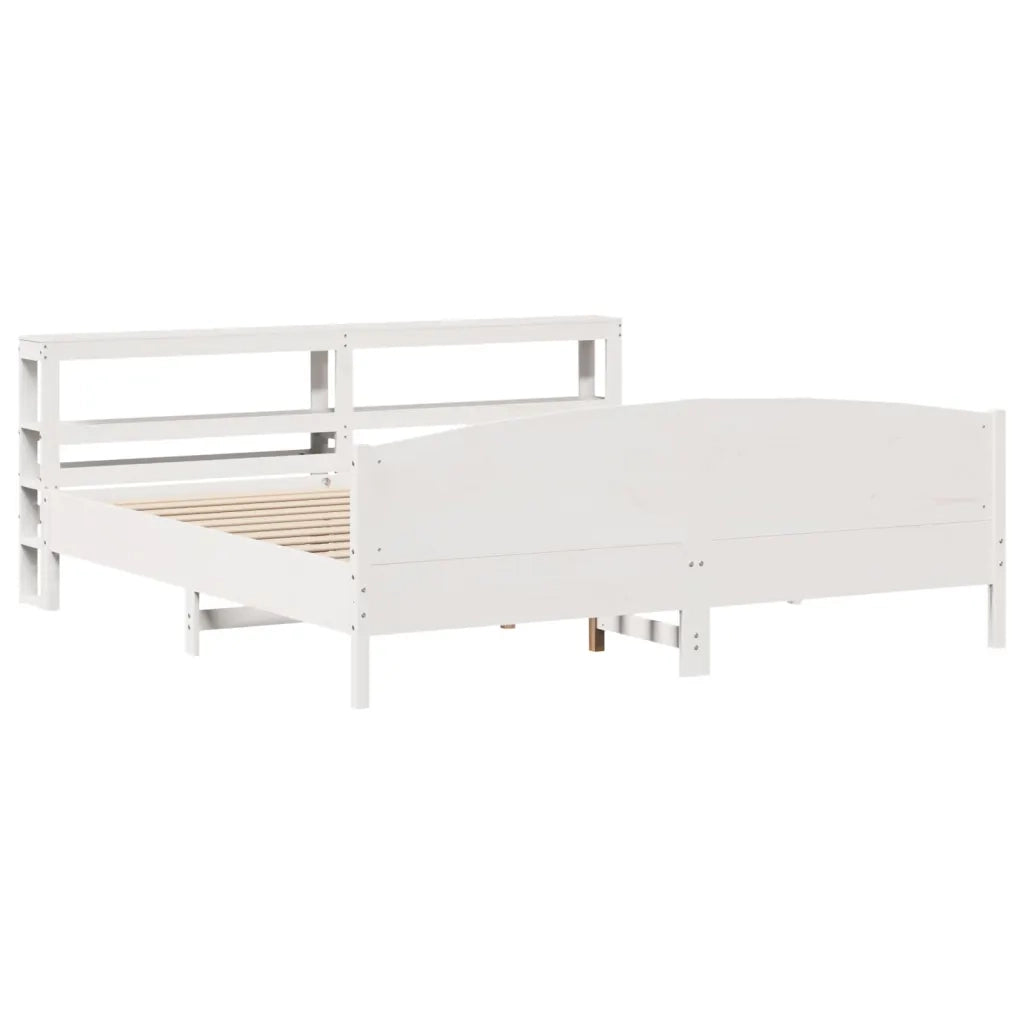 Letto senza Materasso Bianco 180x200 cm Legno Massello di Pino
