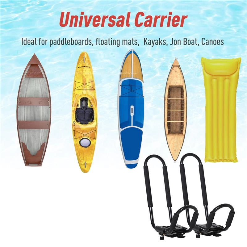 SET 2 STAFFE PORTA KAYAK CON ATTACCO UNIVERSALE 46X 16.5 X 47 CM  NERO