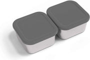 Set di Picnic per 2 Personali con Scatola di Cibo in Acciaio Inossidabile Chiusura Ercolino - Scatola di Cibo Elettrica con Compartimento - Picnic per Ufficio - Colore Grigio - Design Compatto e Duraturo