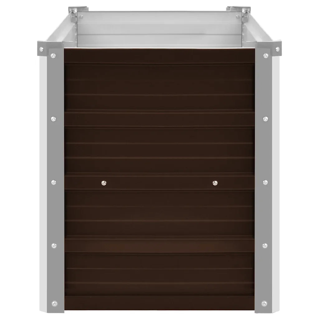 Letto Rialzato Giardino Marrone 100x40x45 cm in Acciaio Zincato 45720