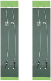 Quattro Swivels in Fluorocarbon - 15 cm - 25 kg di Resistenza - Pescato per Carpa - Rig/Rig di Carreggiata Sostituibile