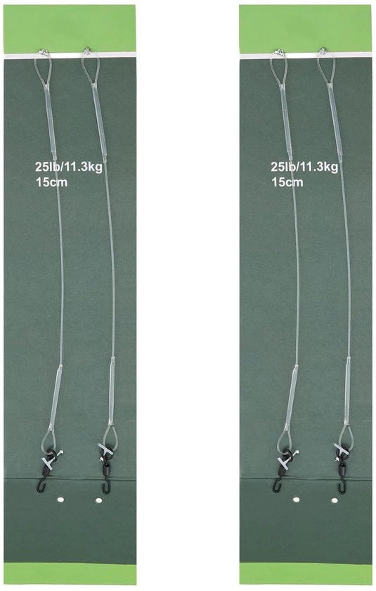 Quattro Swivels in Fluorocarbon - 15 cm - 25 kg di Resistenza - Pescato per Carpa - Rig/Rig di Carreggiata Sostituibile