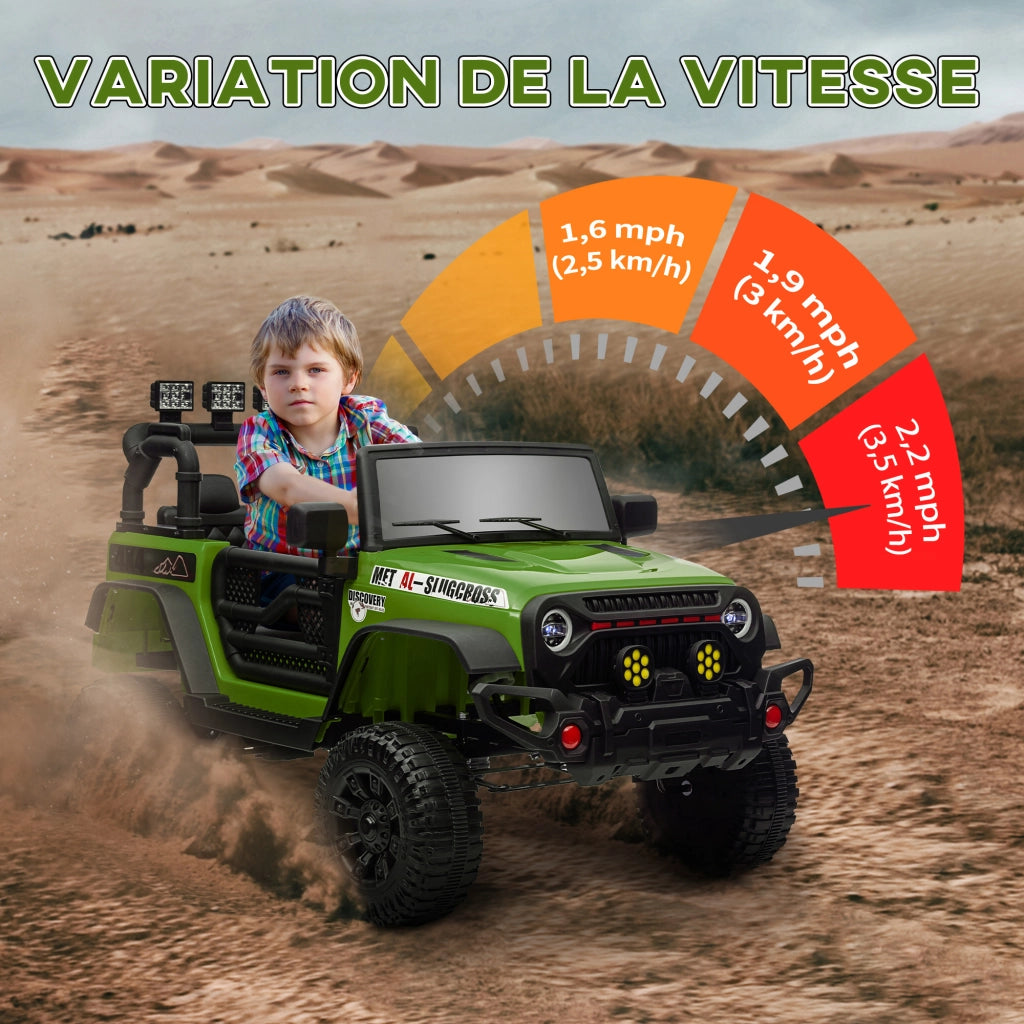 Auto elettrica per bambini Buggy 4x4 UTV ¨C zephmum ¨C Verde 12V con telecomando 2.4Ghz