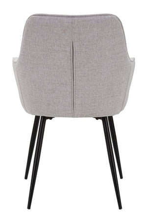 Set 2 Sedie Vicenza 58x85,5x63 cm in Tessuto Grigio/Nero