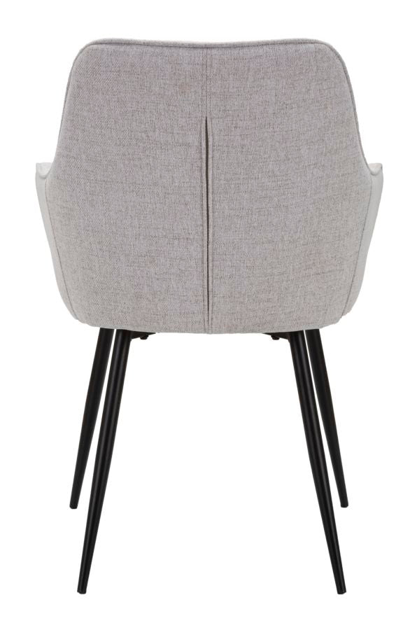 Set 2 Sedie Vicenza 58x85,5x63 cm in Tessuto Grigio/Nero