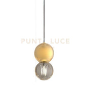 MELINA-S1 OS Sospensione 1 luce con sfera ottone spazzolato e lampadina E27 inclusa senza base
