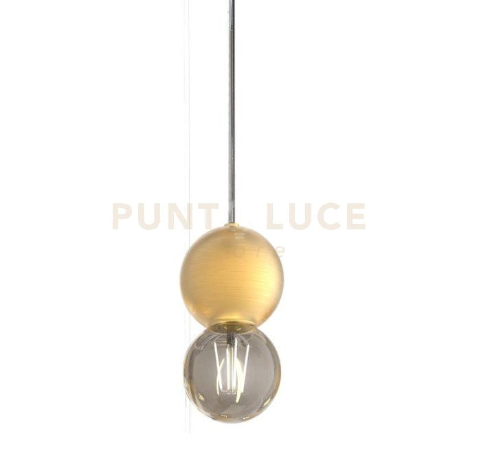 MELINA-S1 OS Sospensione 1 luce con sfera ottone spazzolato e lampadina E27 inclusa senza base