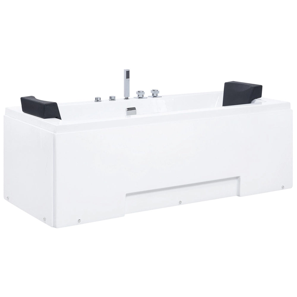 Vasca Idromassaggio Bianco Sanitario 150 x 75 cm Rettangolare Doppio 157 x 85 cm Funzione Massaggio Poggiatesta Design Moderno