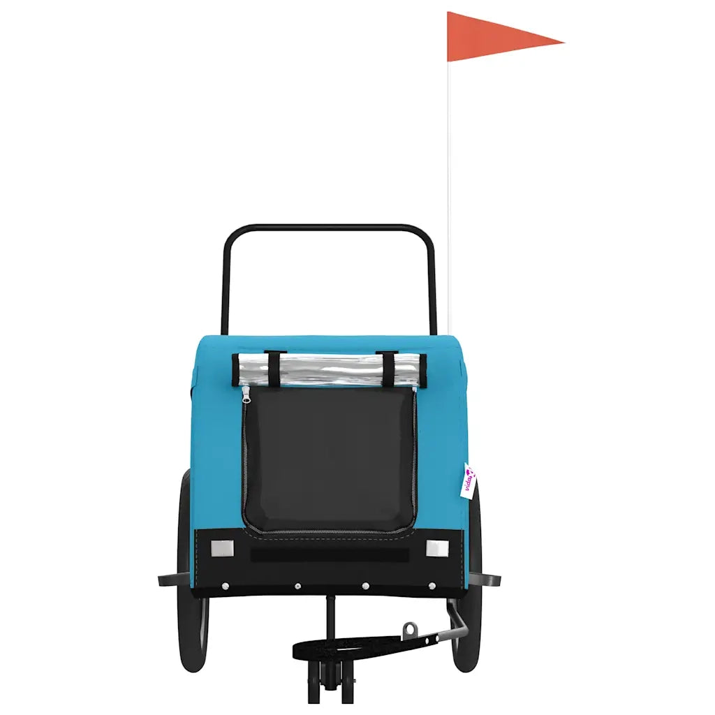 Rimorchio da Bici per Animali Blu e Nero Oxford e Ferro CFW4909747