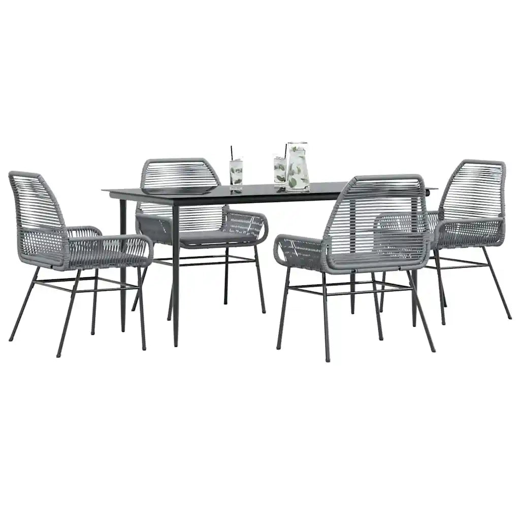 vidaXL Set da Pranzo da Giardino 5 pz con Cuscini Polyrattan Vetro