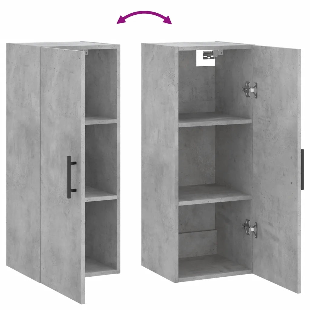 Mobile a Parete Grigio Cemento 34,5x34x90 cm 828880