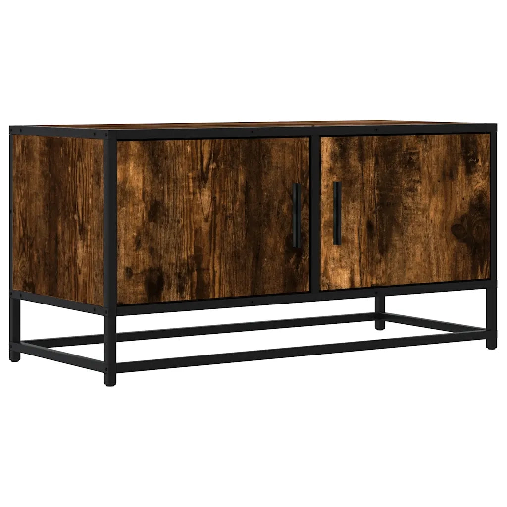 vidaXL Mobile TV Rovere Fumo 80x34,5x40 cm Legno Multistrato e Metallo