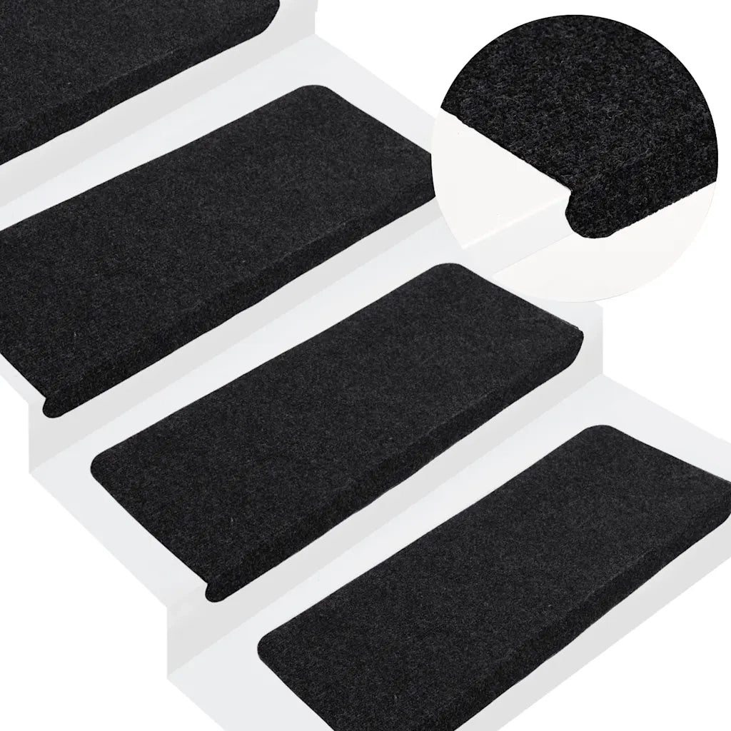 Tappetini Autoadesivi per Scale 15 pz 65x28 cm Nero cod mxl 78710