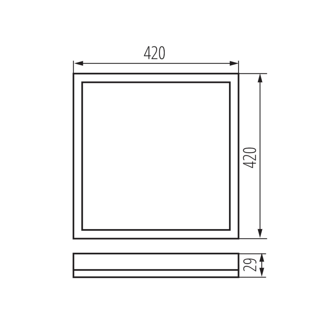 Plafoniera quadrata nera 42cm LED 22W CCT IP54 Kanlux