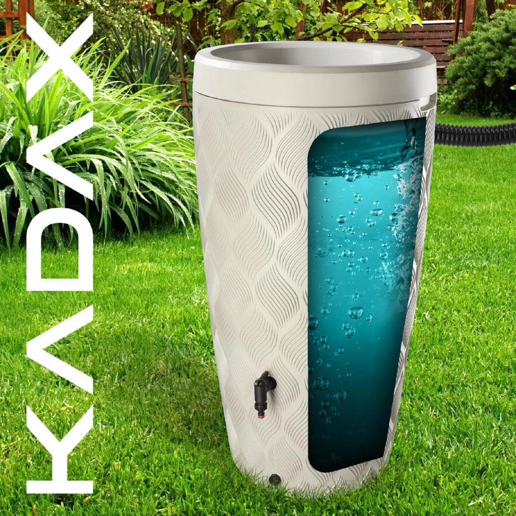 Serbatoio per acqua piovana KADAX da 240 litri, contenitore per acqua con rubinetto e grande recipiente.