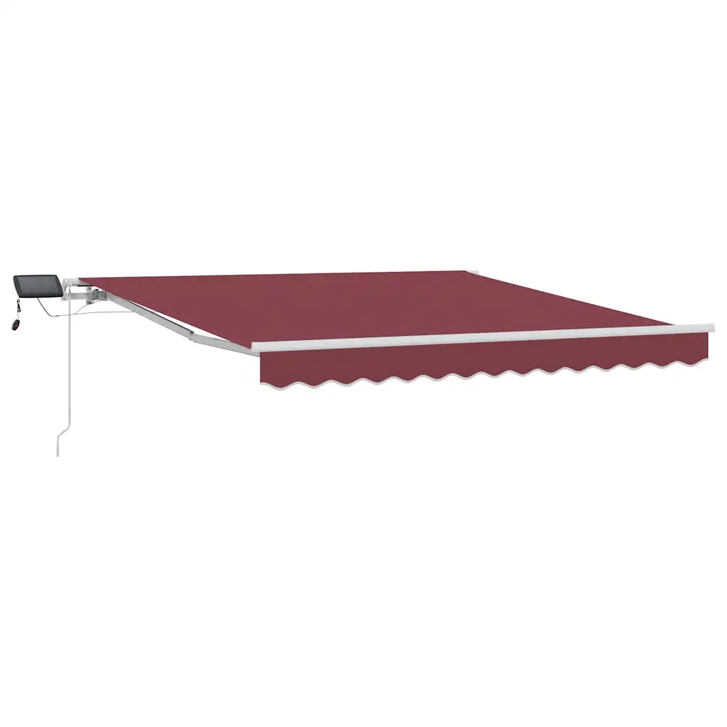 Tenda da Sole Retrattile Manuale con LED Bordò 300x250 cm