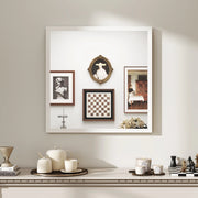 Specchio da parete quadrato ¨C zephmum ¨C bianco legno 50x50 cm