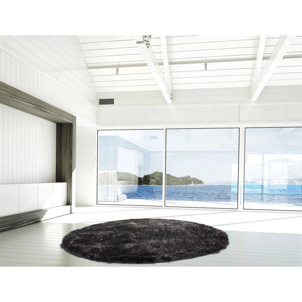 Tappeto rotondo Diamond 700 Shaggy in antracite