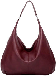 Borsa Hobo in Pelle PU - Bordeaux - Tas a Spalla per Donna - Grande e Stilosa