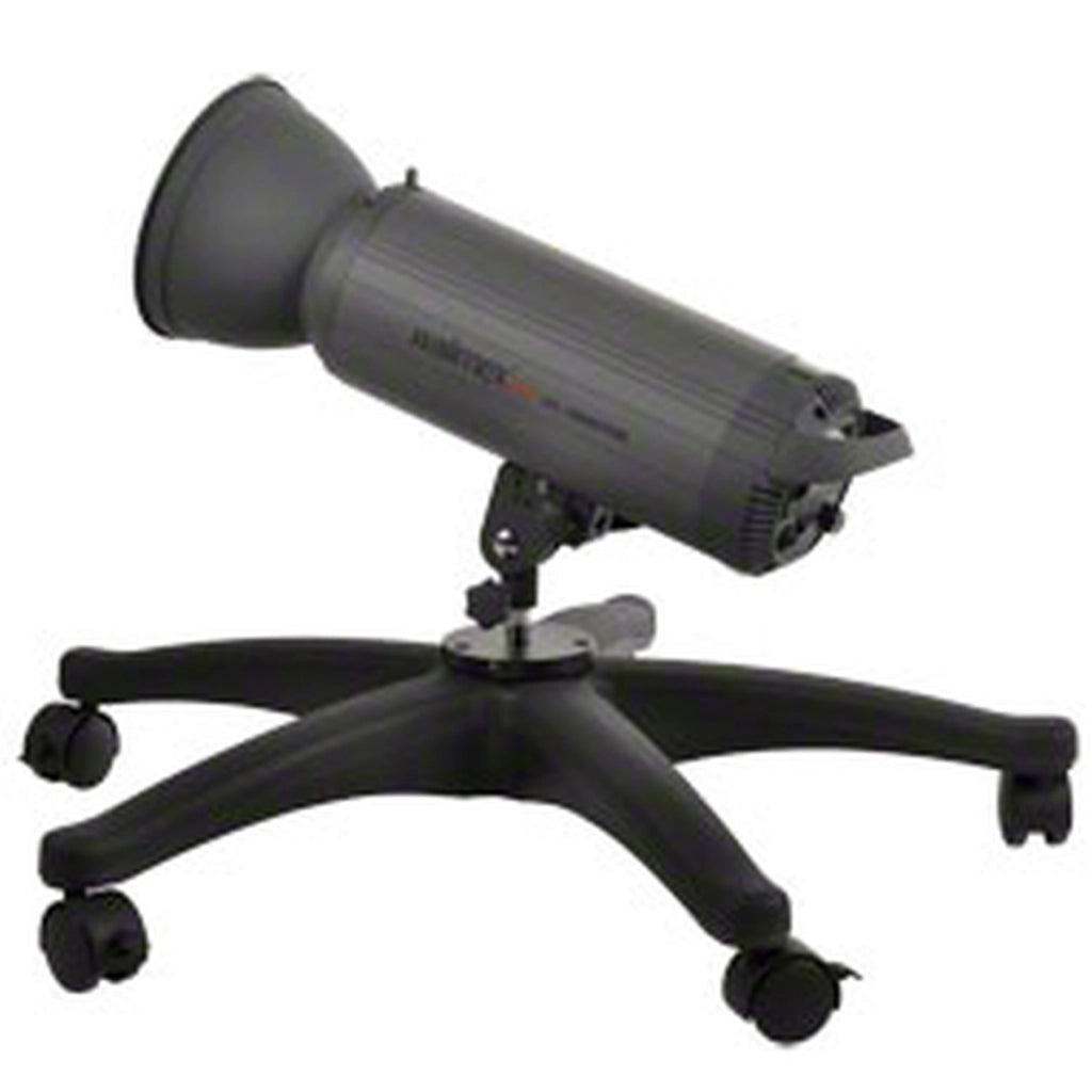 Stativo con ruote per macchina del vento con altezza regolabile 70-110 cm, treppiede per lampade con capacità di carico di 12 kg, per flash con attacco da 5/8", con cinque ruote e freno