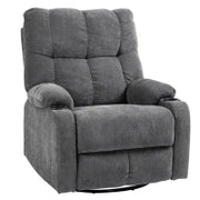 Poltrona Relax con Poggiapiedi, Poltrona Reclinabile, Girevole, fino a 150 kg, Struttura in Acciaio, 88x96x108cm, Grigio Scuro