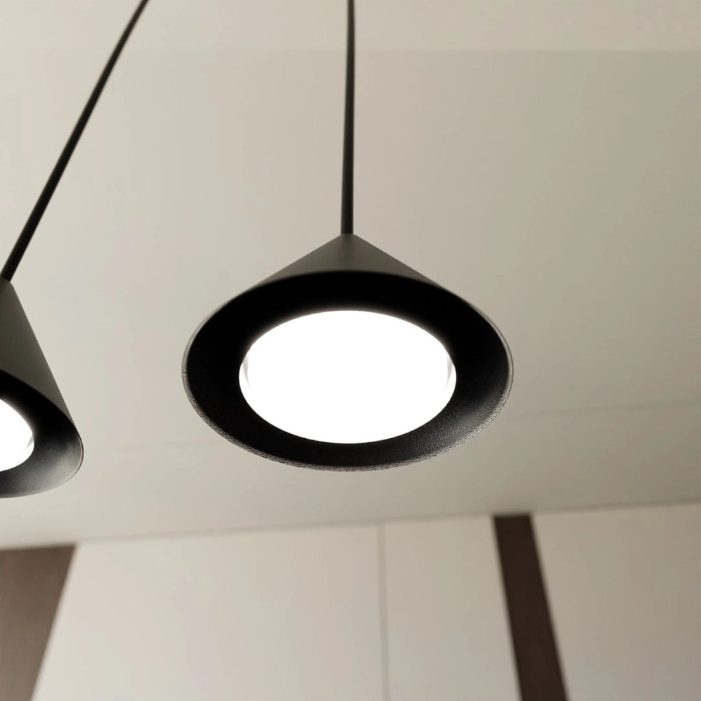 Lampada a sospensione ELIT in acciaio nero opaco