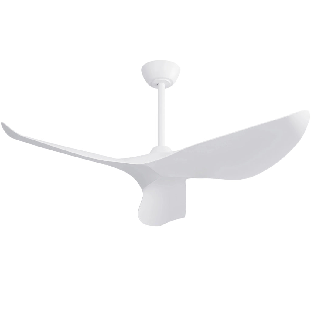 Ventilatore da soffitto 96 cm reversibile con telecomando e timer in ABS bianco opaco