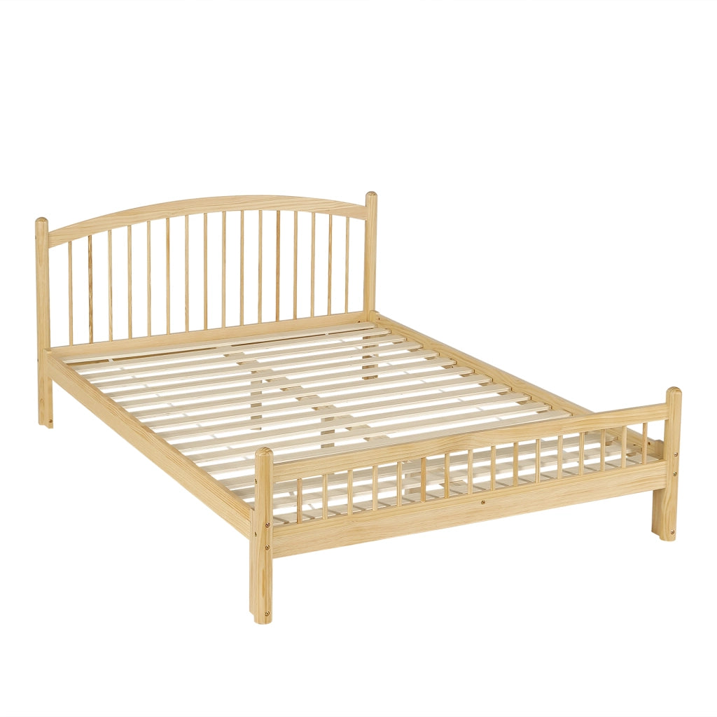 Letto singolo in legno massello 140x200 cm con testiera a griglia