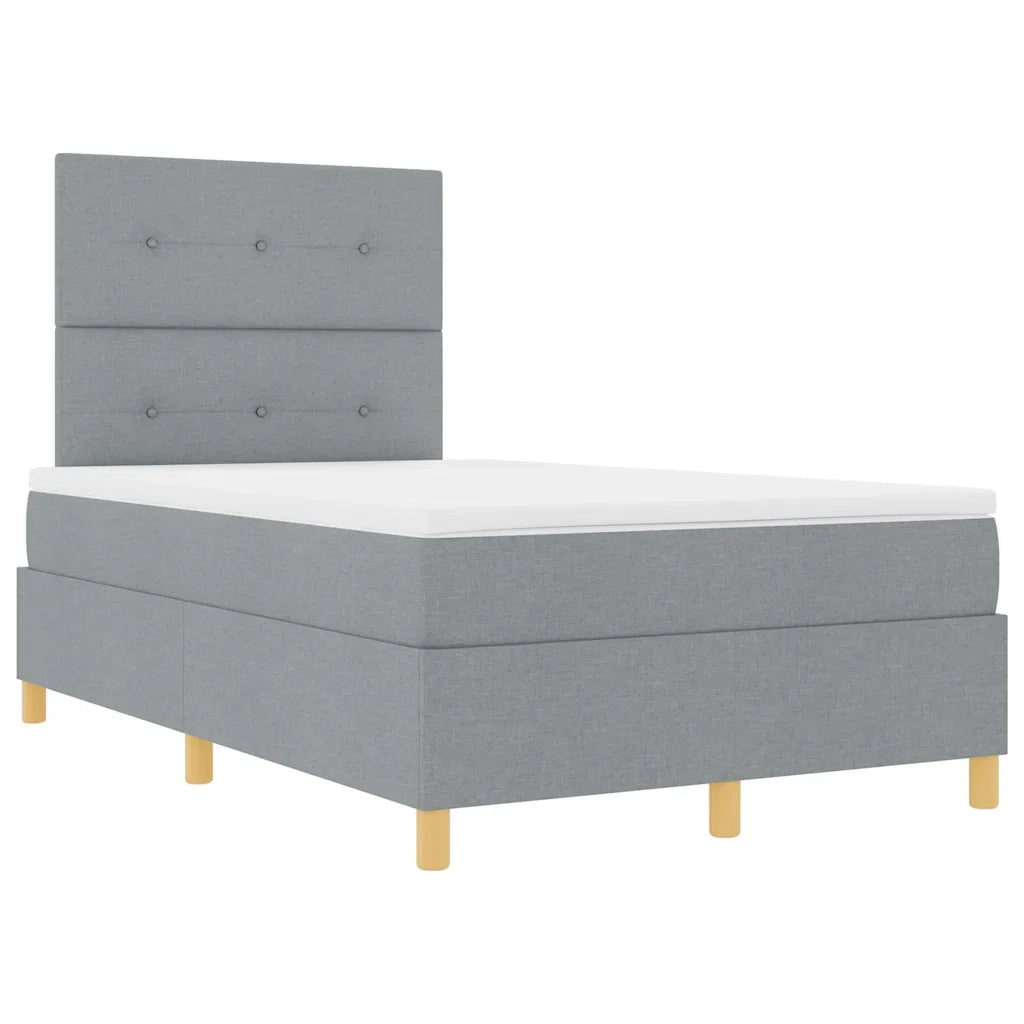 Letto a Sorgente LED Grigio chiaro 120 x 200 cm Tessuto 3343089