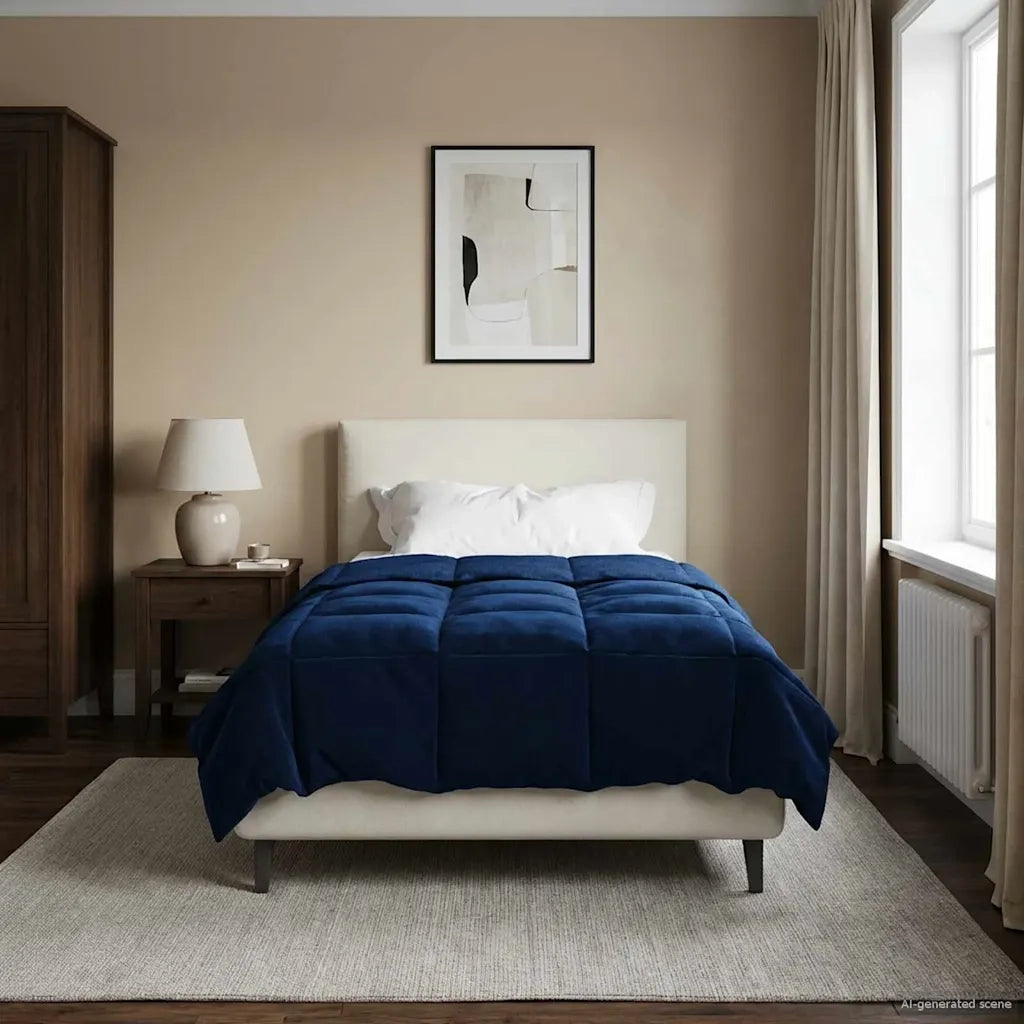 Duvet Invernale 155 x 200 cm Inverno Blu Scuro Traspirante 42026135