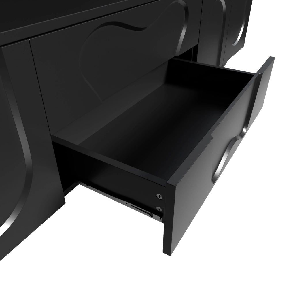 Mobile TV 180x40x42 cm; ampio spazio contenitore con montaggio semplice; truciolare nero