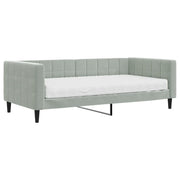 Divano letto | Sof¨¤ letto | Letto singolo con Materasso Grigio Chiaro 90x190 cm in Velluto